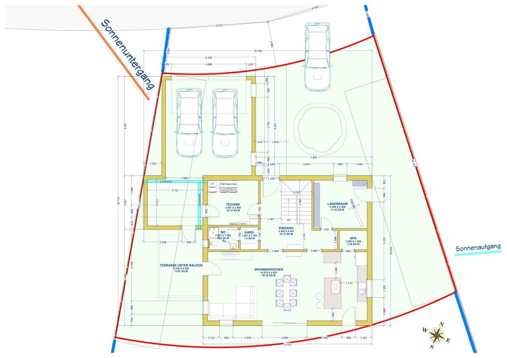 Der Grundriss von meinem Bien-Zenker Haus aus meiner eigenen Planung. Erdgeschoss des Neubaus.