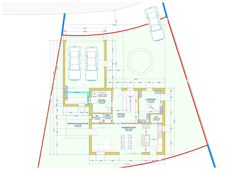 Mein individueller Grundriss für den Neubau mit Bien-Zenker. Hier das Erdgeschoss des kleinen Plans.